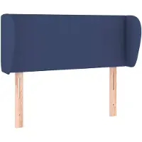 vidaXL Hoofdbord met randen 93x23x78/88 cm stof blauw