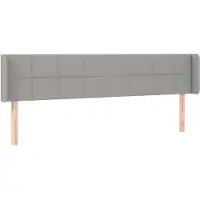 vidaXL Hoofdbord met randen 203x16x78/88 cm stof lichtgrijs