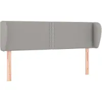 vidaXL Hoofdbord met randen 147x23x78/88 cm stof lichtgrijs