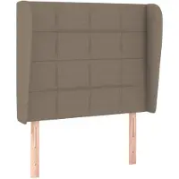 vidaXL Hoofdbord met randen 83x23x118/128 cm stof taupe