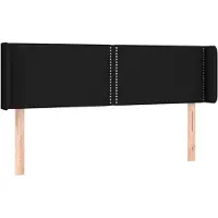 vidaXL Hoofdbord met randen 147x16x78/88 cm stof zwart