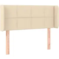 vidaXL Hoofdbord met randen 103x16x78/88 cm stof crèmekleurig