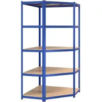 vidaXL Hoekrek 5-laags staal & bewerkt hout antracietkleurig