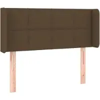 vidaXL Hoofdbord met randen 83x16x78/88 cm stof donkerbruin