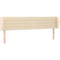 vidaXL Hoofdbord met randen 183x23x78/88 cm stof crèmekleurig