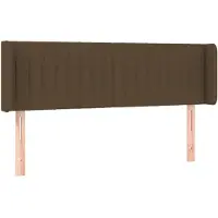 vidaXL Hoofdbord met randen 147x16x78/88 cm stof donkerbruin