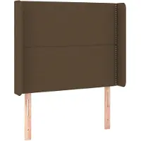 vidaXL Hoofdbord met randen 103x16x118/128 cm stof donkerbruin