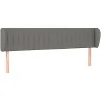 vidaXL Hoofdbord met randen 163x23x78/88 cm stof donkergrijs