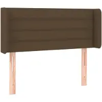 vidaXL Hoofdbord met randen 103x16x78/88 cm stof donkerbruin