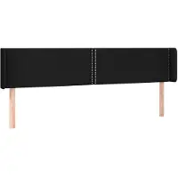 vidaXL Hoofdbord met randen 163x16x78/88 cm stof zwart