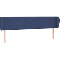 vidaXL Hoofdbord met randen 183x23x78/88 cm stof blauw