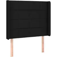 vidaXL Hoofdbord met randen 93x16x118/128 cm stof zwart