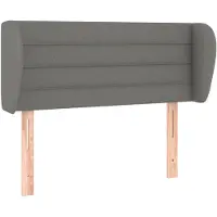vidaXL Hoofdbord met randen 103x23x78/88 cm stof donkergrijs