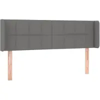 vidaXL Hoofdbord met randen 147x16x78/88 cm stof donkergrijs