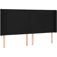 vidaXL Hoofdbord met randen 163x16x118/128 cm stof zwart