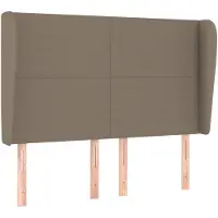 vidaXL Hoofdbord met randen 147x23x118/128 cm stof taupe