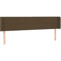 vidaXL Hoofdbord met randen 203x16x78/88 cm stof donkerbruin
