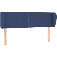 vidaXL Hoofdbord met randen 147x23x78/88 cm stof blauw