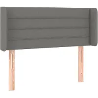 vidaXL Hoofdbord met randen 103x16x78/88 cm stof donkergrijs