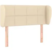 vidaXL Hoofdbord met randen 83x23x78/88 cm stof crèmekleurig