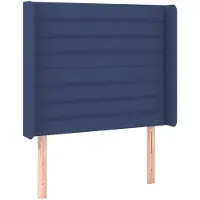 vidaXL Hoofdbord met randen 103x16x118/128 cm stof blauw