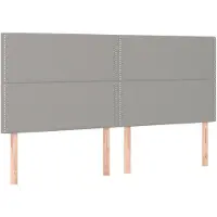 vidaXL Hoofdbord lichtgrijs 180x5x118/128 cm stof