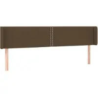 vidaXL Hoofdbord met randen 203x16x78/88 cm stof donkerbruin