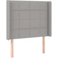 vidaXL Hoofdbord met randen 103x16x118/128 cm stof lichtgrijs