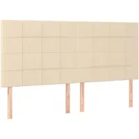 vidaXL Hoofdbord crème 160x5x118/128 cm stof