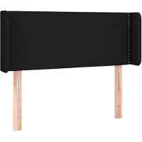vidaXL Hoofdbord met randen 83x16x78/88 cm stof zwart
