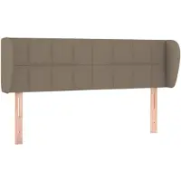 vidaXL Hoofdbord met randen 147x23x78/88 cm stof taupe