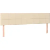 vidaXL Hoofdborden 180x5x78/88 cm stof crèmekleurig
