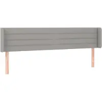 vidaXL Hoofdbord met randen 183x16x78/88 cm stof lichtgrijs