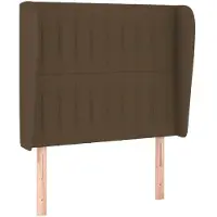 vidaXL Hoofdbord met randen 93x23x118/128 cm stof donkerbruin