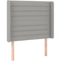 vidaXL Hoofdbord met randen 83x16x118/128 cm stof lichtgrijs
