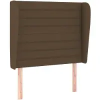vidaXL Hoofdbord met randen 103x23x118/128 cm stof donkerbruin