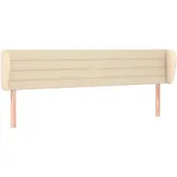 vidaXL Hoofdbord met randen 163x23x78/88 cm stof crèmekleurig