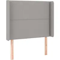 vidaXL Hoofdbord met randen 103x16x118/128 cm stof lichtgrijs