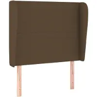 vidaXL Hoofdbord met randen 103x23x118/128 cm stof donkerbruin