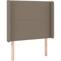 vidaXL Hoofdbord met randen 93x16x118/128 cm stof taupe