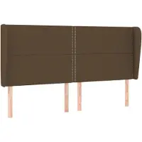 vidaXL Hoofdbord met randen 203x23x118/128 cm stof donkerbruin