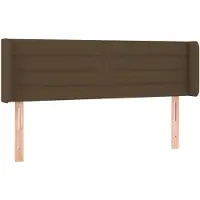 vidaXL Hoofdbord met randen 147x16x78/88 cm stof donkerbruin