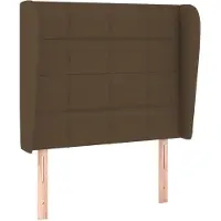 vidaXL Hoofdbord met randen 103x23x118/128 cm stof donkerbruin