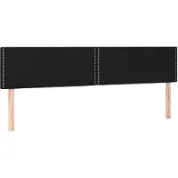 vidaXL Hoofdborden 200x5x78/88 cm stof zwart