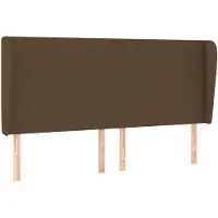 vidaXL Hoofdbord met randen 183x23x118/128 cm stof donkerbruin