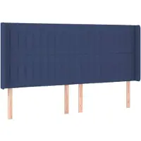 vidaXL Hoofdbord met randen 163x16x118/128 cm stof blauw