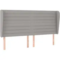 vidaXL Hoofdbord met randen 163x23x118/128 cm stof lichtgrijs