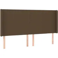 vidaXL Hoofdbord met randen 183x16x118/128 cm stof donkerbruin