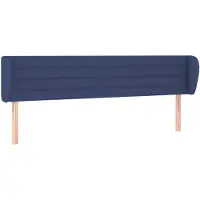 vidaXL Hoofdbord met randen 183x23x78/88 cm stof blauw
