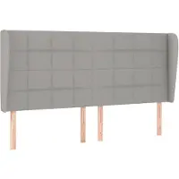 vidaXL Hoofdbord met randen 203x23x118/128 cm stof lichtgrijs